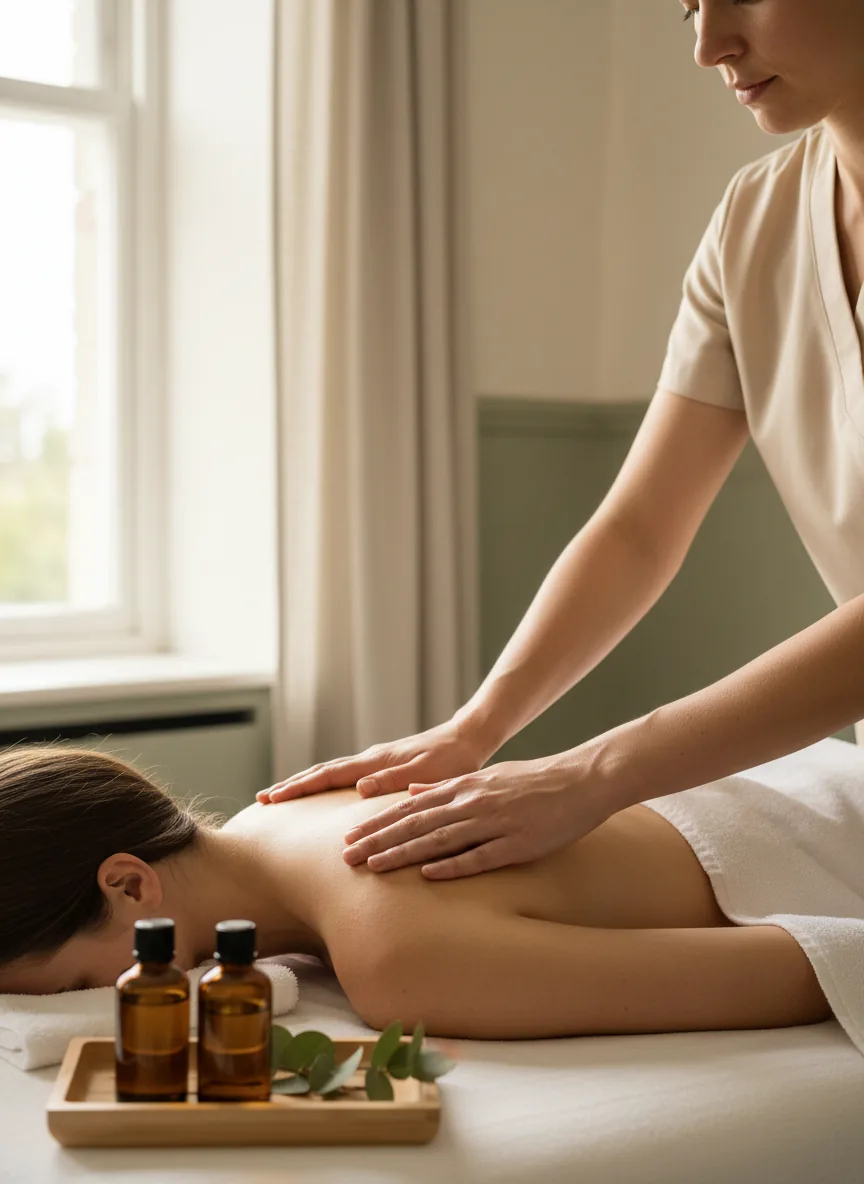 Professional therapist performing body massage at Season Studio Spa Gulshan 1 Circle